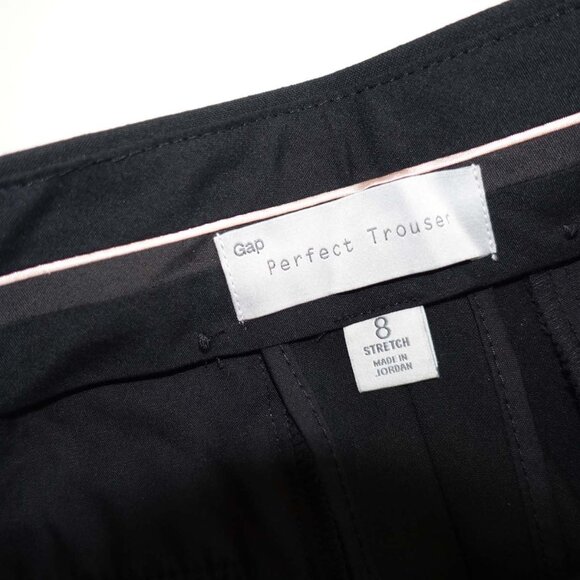 Gap Women's Perfect Trouser Pants Size 8 Black 33" Inseam Tuxedo Stripes Slacks - Picture 3 of 6